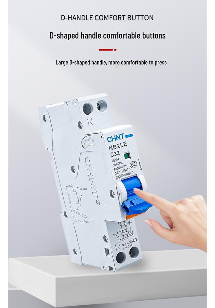 Chint NB2LE Residual Current Circuit Breaker - 10A to 40A Miniature.