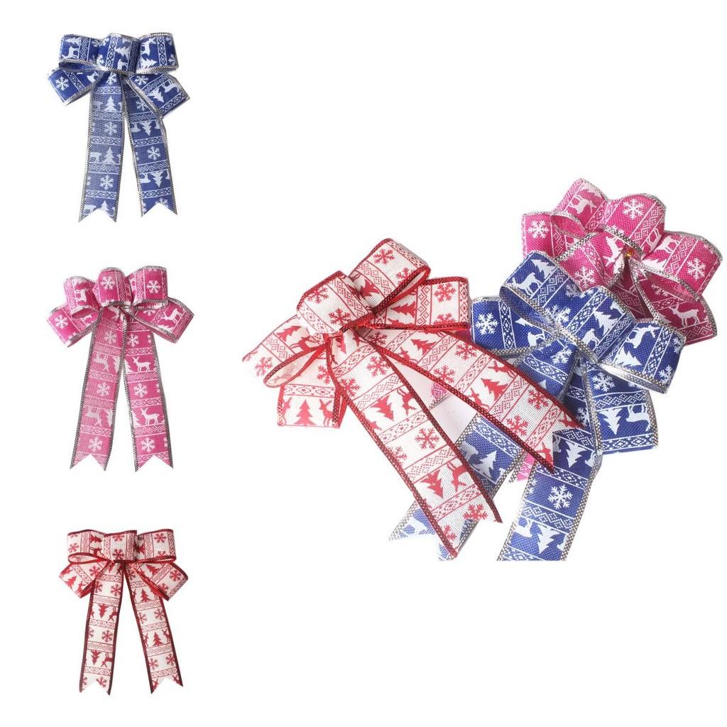 Holiday 25cm Delightful Bow Decoration In White Pink And Blue For Merry Christmas Celebrations