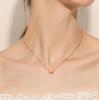The Same 925 Silver Small Waist Necklace 18K Rose Gold, Light Luxury Cnc Faceted Collarbone Chain