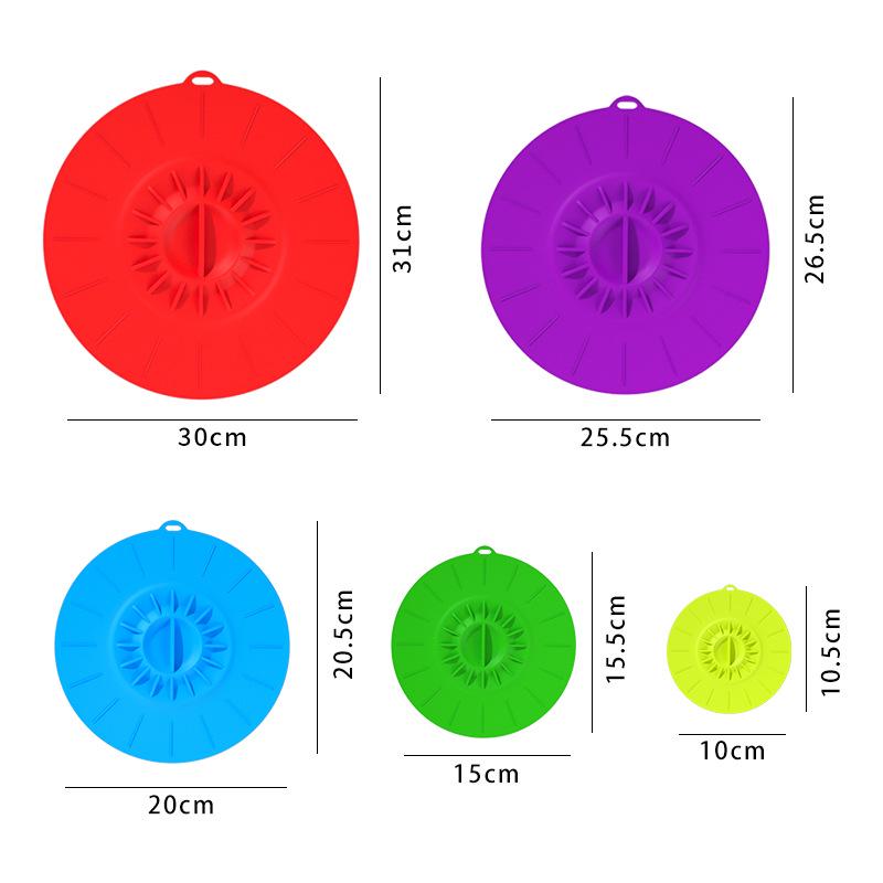 

Multi-functional Food-Grade Silicone Fresh-Keeping Lid Set Silicone Lids [5-piece set] фіолетовий/червоний