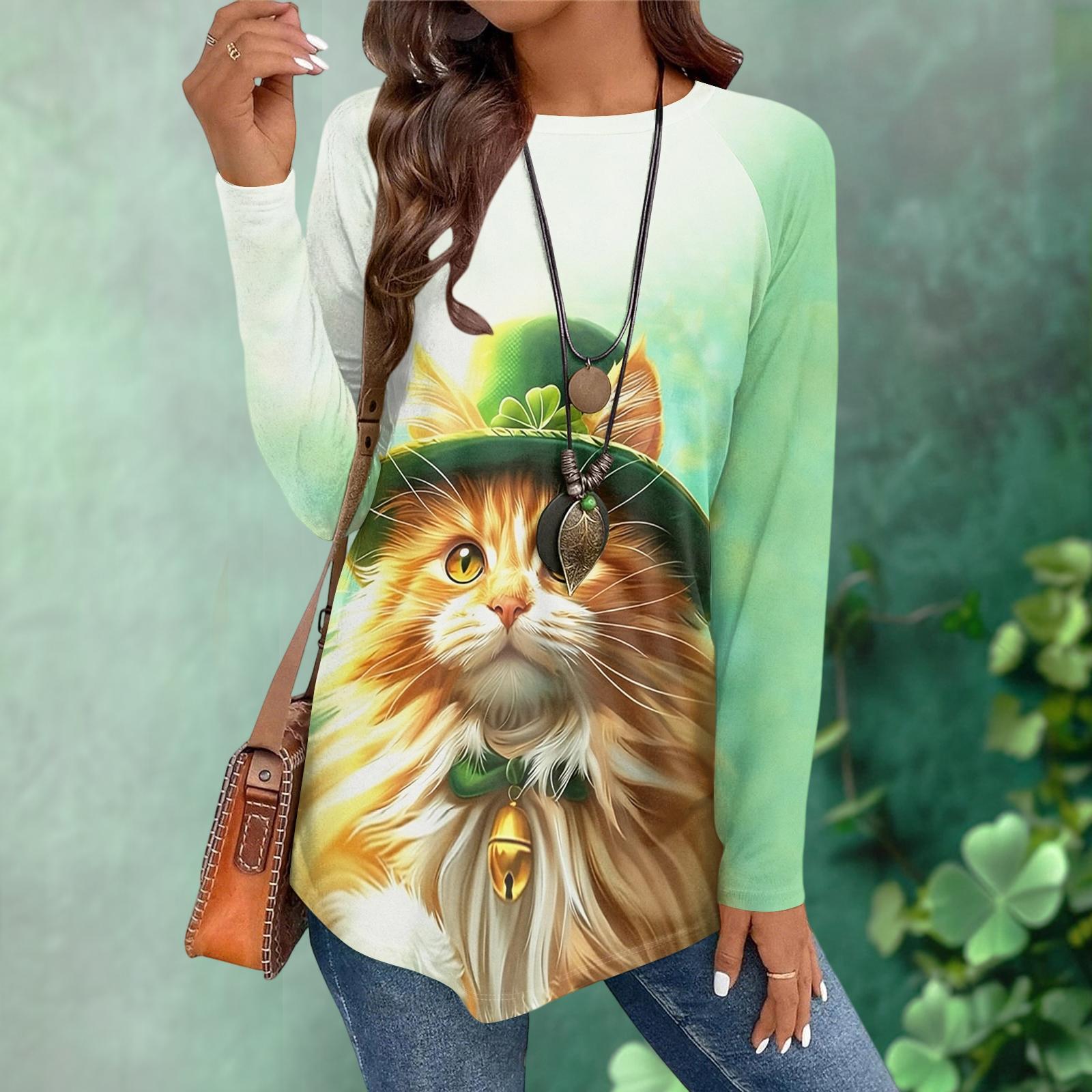 

Women s Casual Plus SizeLong Sleeved Round Neck Vintage Ethnic Printing T-shirt Top Pullover XL жовтий