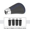 uxcell Black Universal 5-Speed PU Leather Manual Stick Shift Knob Auto Car Gear Lever Shifter with Hole Blue Stitching