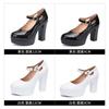 9/12cm Small Size 32-43 Shallow Patent Leather Shoes Women Mary Janes 2024 Spring Block Heels Shoes Platform Pumps Office Women
