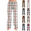 Adult Fashionable Loose Plaid Print Casual Pants/pajamas