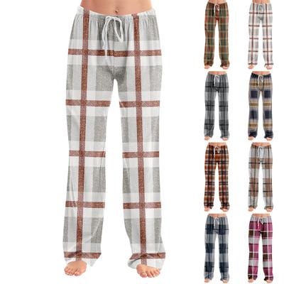 Adult Fashionable Loose Plaid Print Casual Pants/pajamas