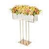35.5-inch Tall Gold Crystal Vase Stand, Gold Tabletop Floral Decor, Wedding Aisle Decoration, Large Flower Display Stand