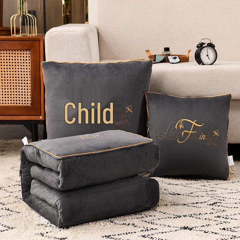 Convertible Coral Fleece Pillow & Blanket - Dual-Use Cushion for Cars & Office
