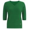 Shop Women Cable V Neck ShorT sleeVe Summer KniT T shirT Green Frb Wkn 11905