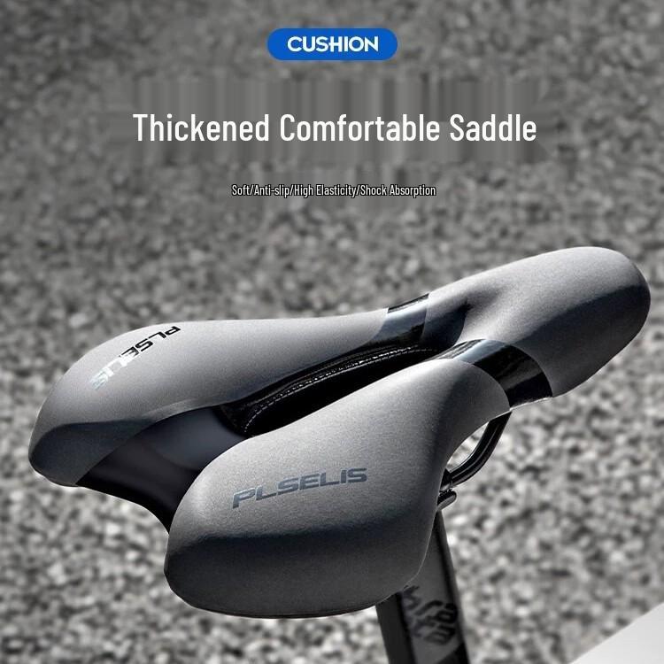 PLSELIS Breathable Non-slip Shock-Absorbing Wide Silicone Bike Saddle