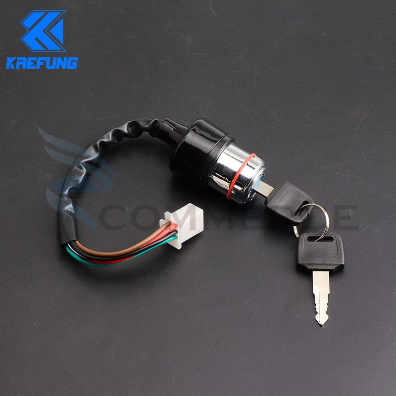 Motorcycle Ignition Switch with Keys 3 Position 6 Wire On/Off For Harley Bobber Scooter Chopper Kawasaki Suzuki GN 125