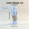 1PC Skeleton Hand Peace Sign 750ml Color Plastic Sports Water Bottle Leakproof Flip Straw Lid Suitable for Sports Office Home Use