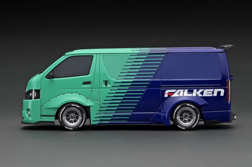ignition model WORKS HIACE Finished Product 1/18 T.S.D Green/Blue