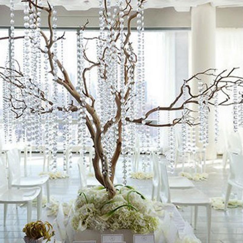 5m-100m 14/16mm Octagon Beads With Metal Chandelier Lighting Hooks Crystal Chain Garland For Transparent Crystal Beads Curtain