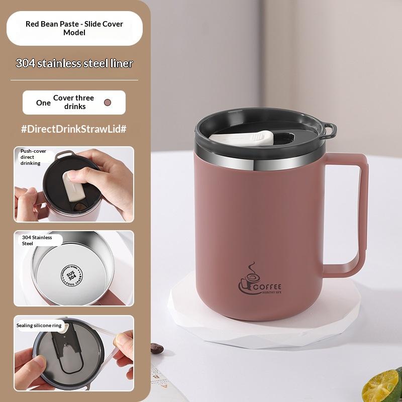 304 Stainless Steel Double Wall Insulated Coffee Mug with Handle 6 Hour Heat Retention for Commute Travel Use 1PC