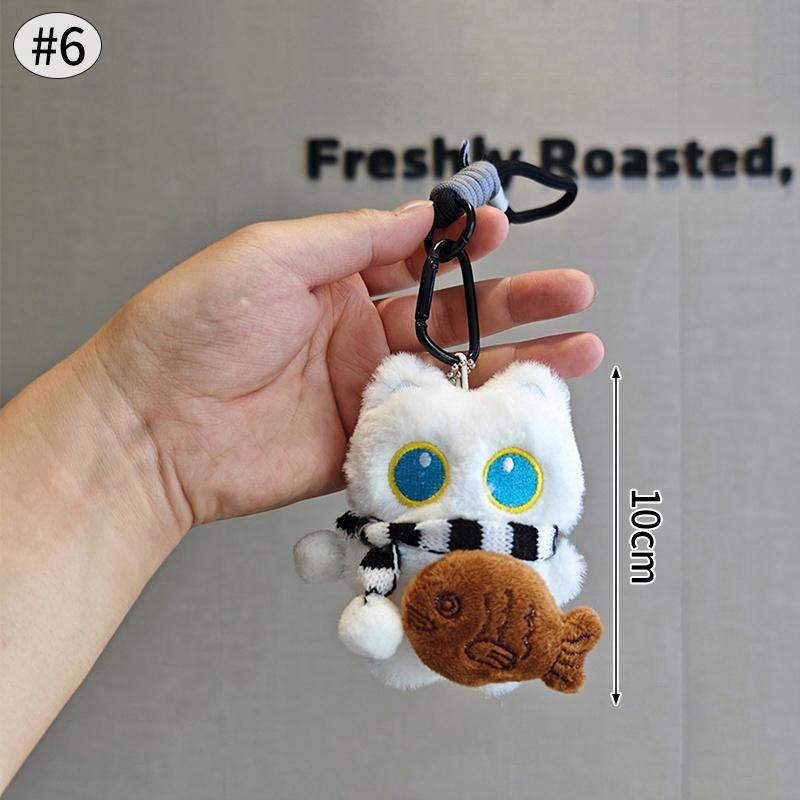 Black Cat Keychain Accessories Plush Stuffed Kitten Pendant Kawaii Cat Couple Keyrings Bag Charm Birthday New Year Party Favors