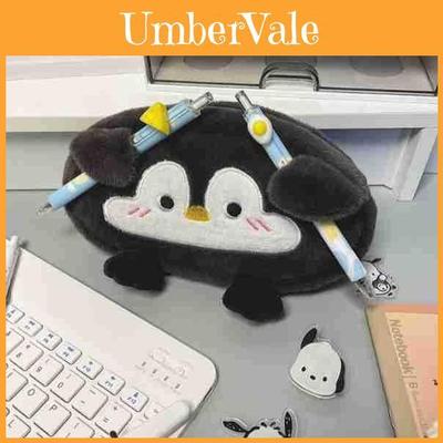 Penguin Pencil Case Plush Large Capacity Girls Stationery Storage Bag For Students