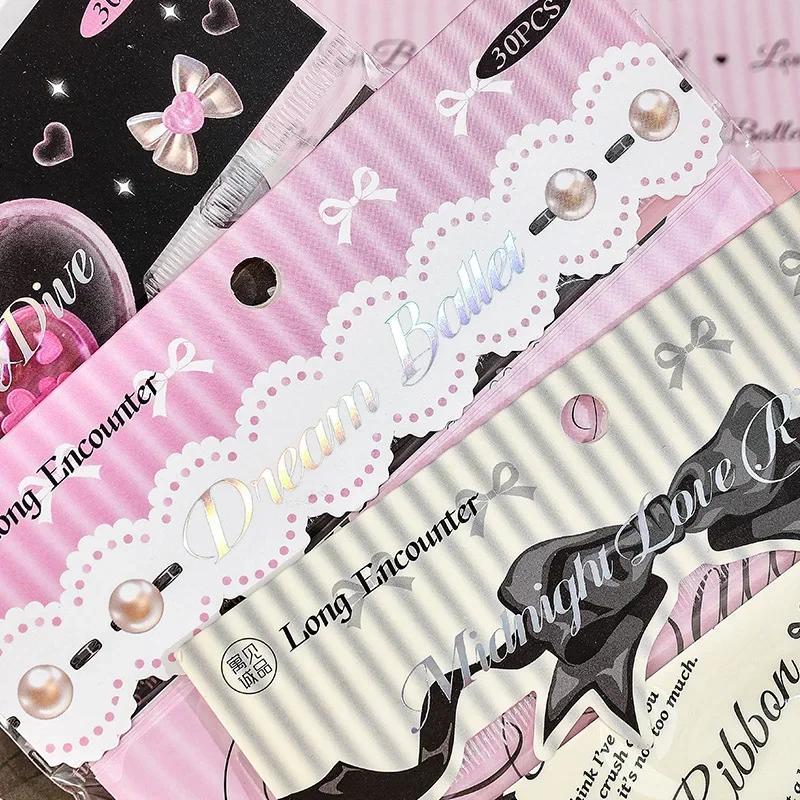 30pcs Sweet Ballet Style Stickers Material  Decorative collage Scrapbooking Material hand made DIY Junk Journal Planner Sticker