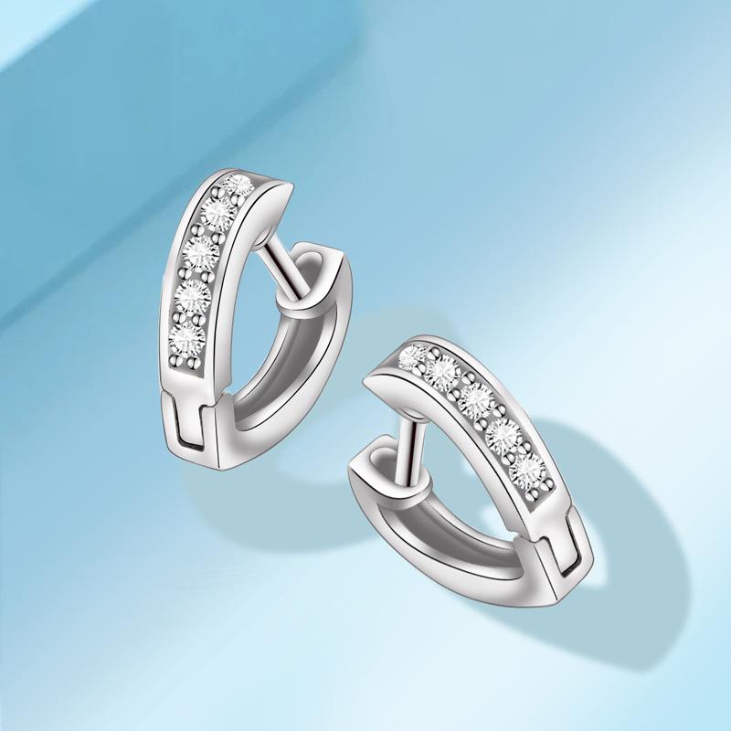 925 Sterling Silver Stud Earrings AAA Zircon For Women High Quality Exquisite Student Girlfriend Jewelry Accessories Heart Gift