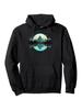 Black Hoodie - All-Season Pullover Sweatshirt with Mountain Lake Reflection Graphic