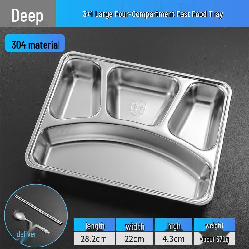 Stainless Steel Divided Lunch Tray