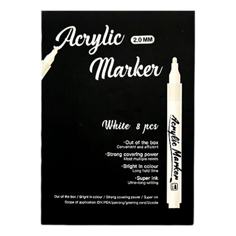 9 Stück Acrylfarbmarker mit Metallic-Finish, wasserfestes Schichtdesign für Künstler, Nachtskizzieren, Kunststoff-Kunstwerkzeuge