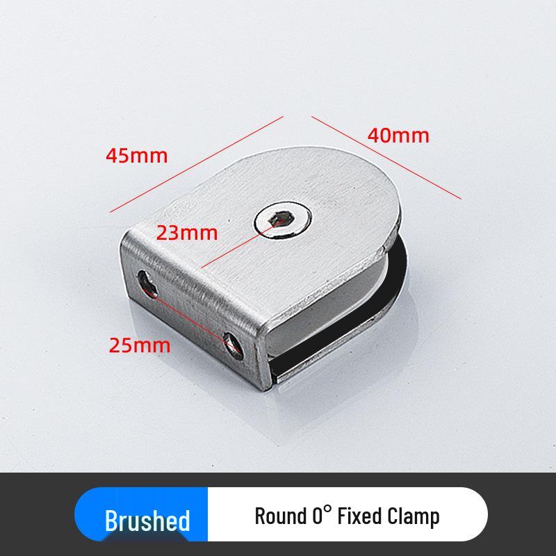 Stainless Steel 180° Glass Partition Clip for Stair Handrails