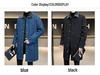 Men's Mid-Length Denim Trench Coat with Lamb Wool Lining - Winter Plus Size Loose Fit