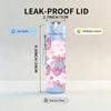 1PC Pink Bow Butterfly Decoration Print 750ml Color Plastic Sports Water Bottle Leakproof Flip Straw Lid Suitable for Sports Office Home Use