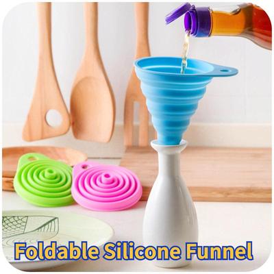 Food Grade Foldable Silicone Funnel Household Liquid Dispensing Mini Funnel Salt Sugar Sub-Tank Kitchen Tools DIY Supplies