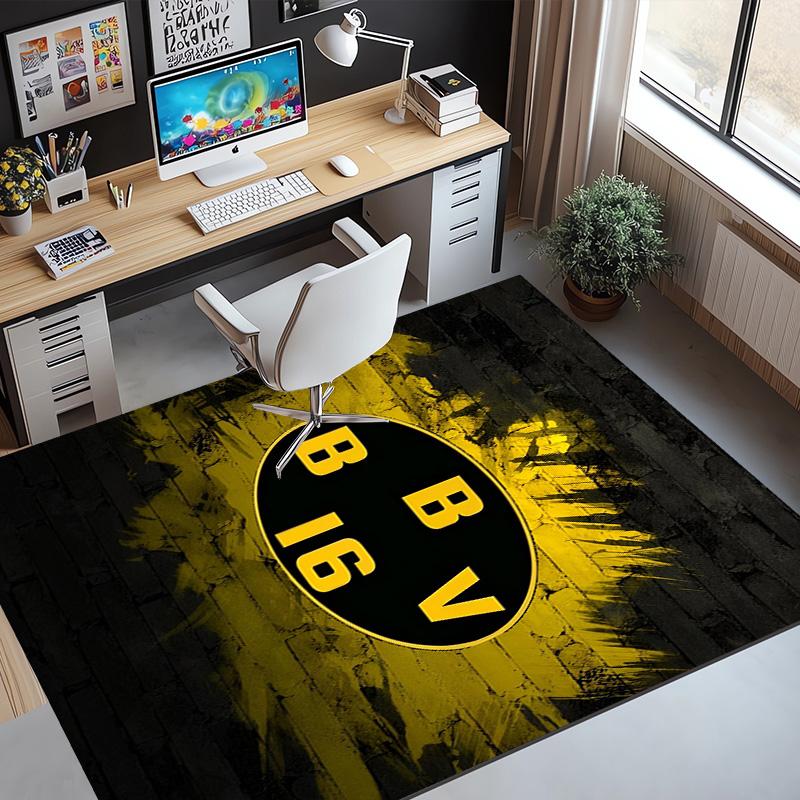Borussia Dortmund Pattern Rug, Indoor/Outdoor Mat, for Picnic, Gameroom, Bedroom, Office, Living Room, Home Decor Carpet, Birthday Gift