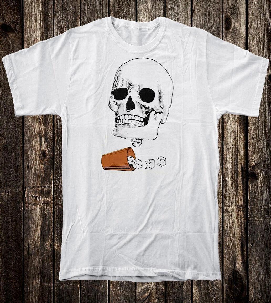 Retro Tattoo Tee T shirt Vtg Art Skull Biker Chopper Hot Rod Skull Dice XL