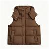 New four-grid down cotton vest women, autumn and winter removable hooded down cotton jacket vest women