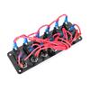 Rockers Switch, 6 Gang Round Rockers Switch Panel, Waterproof Easy-to-Install 12V 24V Switch 10A Fuses for Boats RVs