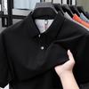 100% Pure Cotton Short Sleeved Men's Polo Shirt Summer Boutique Fashion High-quality Top Solid Color Collar Back Striped T-shirt