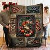 Snakes Ornate Frames 2D Flat Pattern Flannel Blanket, High quality All Seasons, Home Decor, Warmth and Comfort, Perfect for Christmas Gifts.