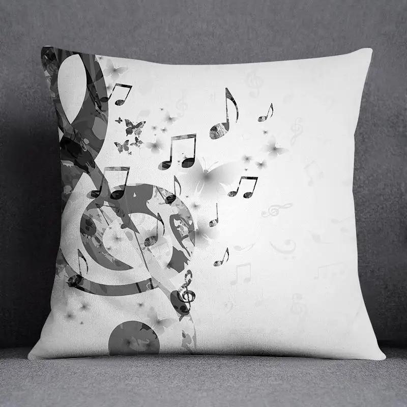 Taie D'oreiller Carrée Avec Motif De Note De Musique JESeries, Housse De Coussin De Bureau, Décoration De La Maison