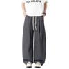 Spring and summer new European, American and Japanese wide-leg splicing black scimitar loose straight casual trousers men's pants