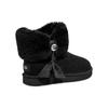 UGG Cinched Fur Mini Snow Boots Black Women's 1106909-BLK