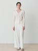 LE STUDIO Straight Wide Slacks (Wh)