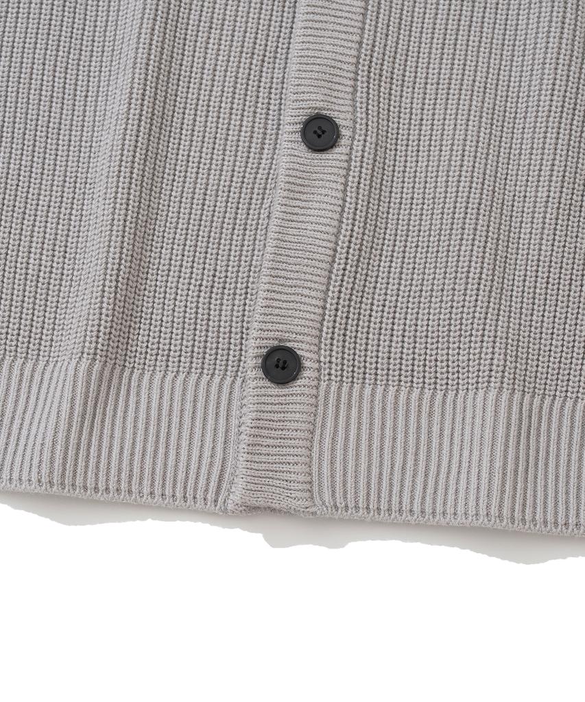 Knitted [Knitted X Fashion Planet] Cotton Waffle Round Cardigan Grey