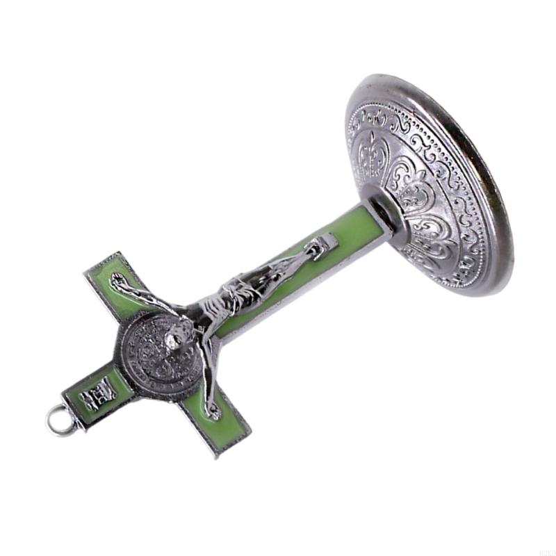 62KD Classical 9cm Crosses Figurine Alloy Standing Crucifix Figurine with Base Home Christian Decoration for Believers