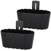 Wall Hanging Flower Pot With Handle Anthracite 28 Cm Set Of 2