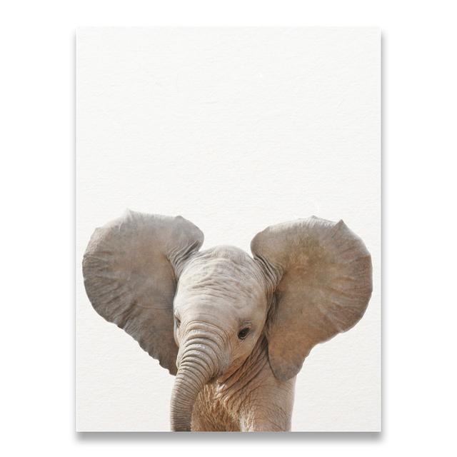 Tierbaby Zebra Löwe Elefant Leinwand Poster Kindergarten Wand Kunst Druck Minimalismus