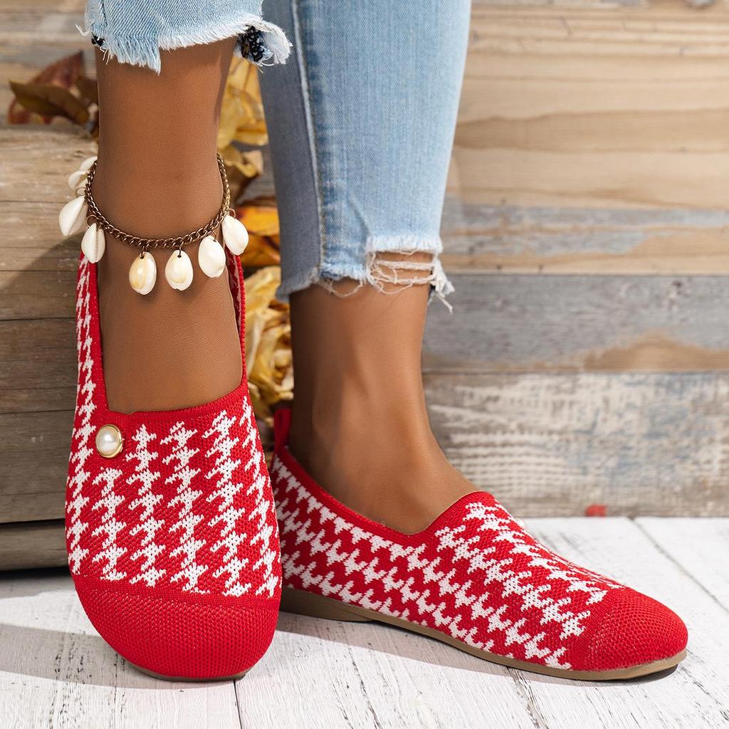 Pantofi Dama Pantofi Sport Casual Cap Plat Confortabili Respirabili Pantofi Casual Pantofi de Vară pentru Femei cu Perle Crăciun