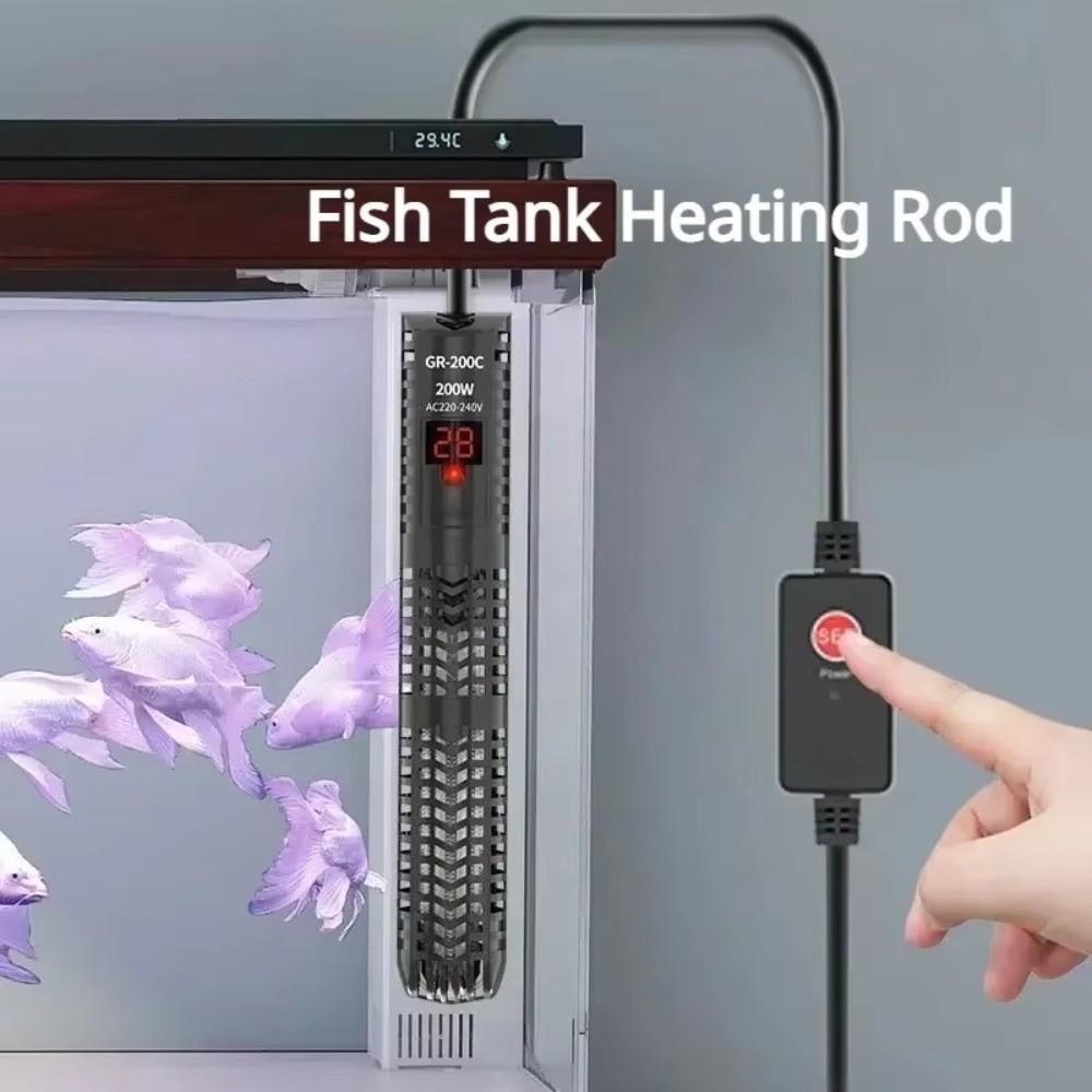 Adjustable Temperature Aquarium Submersible Heater LCD Display Heating Rod  Fish Tanks