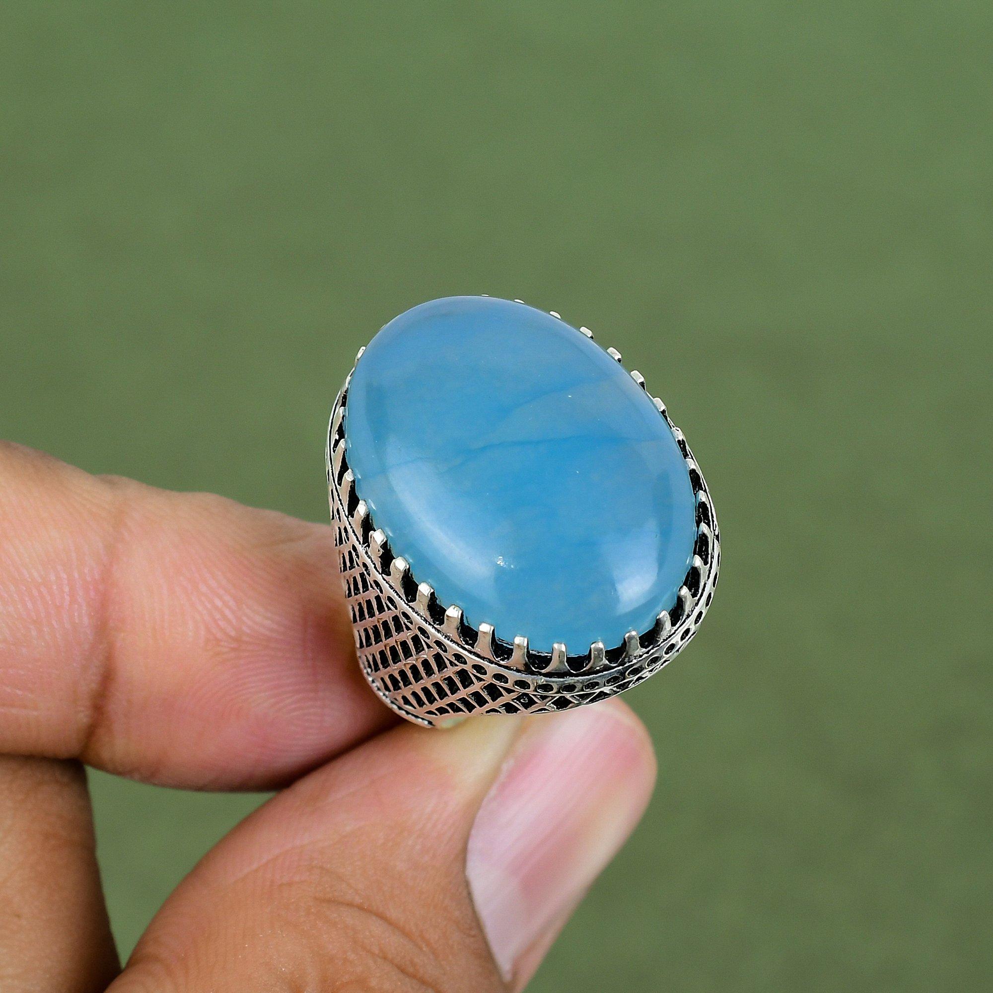 Aquamarine Ring 925 Sterling Silver Ring Handmade Ring Aquamarine Gemstone Jewelry Latest Design Ring Anniverary Gift Available In Ring Size 6 US