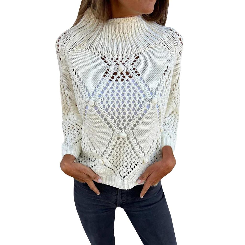Womens Fall Sweaters Long Sleeve Pullover Loose Chunky Knitted Jumper Tops