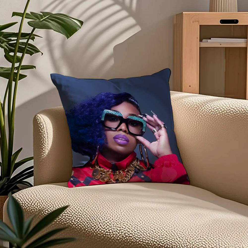 Rapperin M-Missy ElliottS Album Kissenbezug Komfort Sofa Bett Seidig elegant Verdeckter Reißverschluss Individueller Dekorativer Kissenbezug