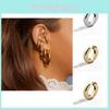 Elegant Minimalist Copper Hoop Earrings For Women Geometric Design Fashion Street Style