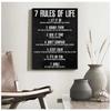 Motivational Posters and Prints On The Wall Canvas Painting Art Picture for Living Room 7 Rules of Life Watch Your Thoughts